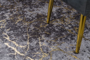 Sivo-zlatý koberec vhodný na pranie v práčke MIRO
