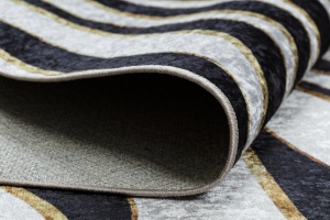 Krémovo-čierny koberec vhodný na pranie v práčke MIRO