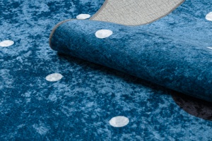 Detský modrý koberec vhodný na pranie v práčke MIRO