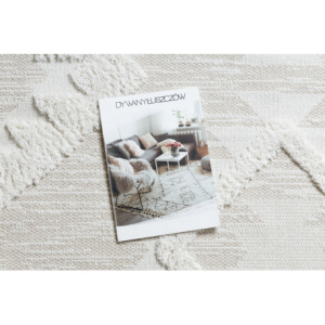 Koberec ECO SISAL BOHO MOROC Diamanty 22312 strapce - štrukturálna béžová / krémová, recyklovateľná bavlna