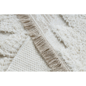 Koberec ECO SISAL BOHO MOROC Diamanty 22312 strapce - štrukturálna béžová / krémová, recyklovateľná bavlna