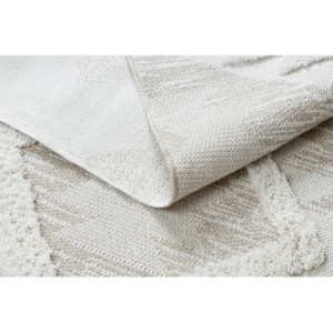 Koberec ECO SISAL BOHO MOROC Diamanty 22312 strapce - štrukturálna béžová / krémová, recyklovateľná bavlna