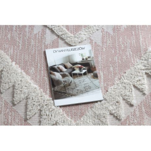 Koberec ECO SISAL BOHO MOROC Diamanty 22312 strapce - dve vrstvy rúna   ružová  /  krémová, recykl