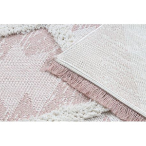Koberec ECO SISAL BOHO MOROC Diamanty 22312 strapce - dve vrstvy rúna   ružová  /  krémová, recykl