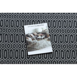 Koberec CASA ECO SISAL Boho vzor očká 22075, čierna, sivá, recyklovateľná bavlna