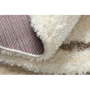 Koberec FLUFFY 2373 kruh shaggy latková mreža krém / béžový