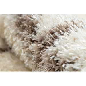 Koberec FLUFFY 2373 kruh shaggy latková mreža krém / béžový