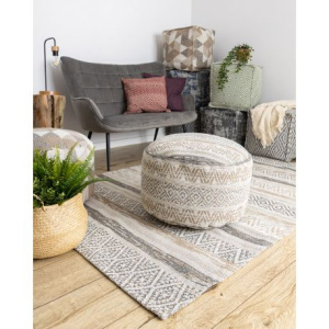 Ekologický koberec CASA, EKO SISAL Boho Cik cak 2806, krémová, tmavo šedo hnedá, recyklovateľná bavlna