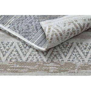 Ekologický koberec CASA, EKO SISAL Boho Cik cak 2806, krémová, tmavo šedo hnedá, recyklovateľná bavlna