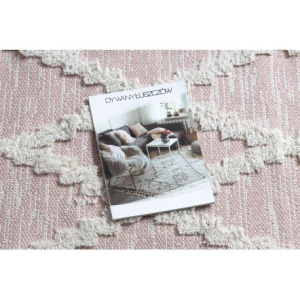 Koberec      ECO SISAL BOHO MOROC Diamanty 22297 strapce - dve vrstvy rúna ružová /  krémová, recyklovateľná bavlna b