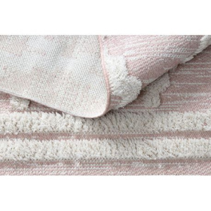 Koberec      ECO SISAL BOHO MOROC Diamanty 22297 strapce - dve vrstvy rúna ružová /  krémová, recyklovateľná bavlna b